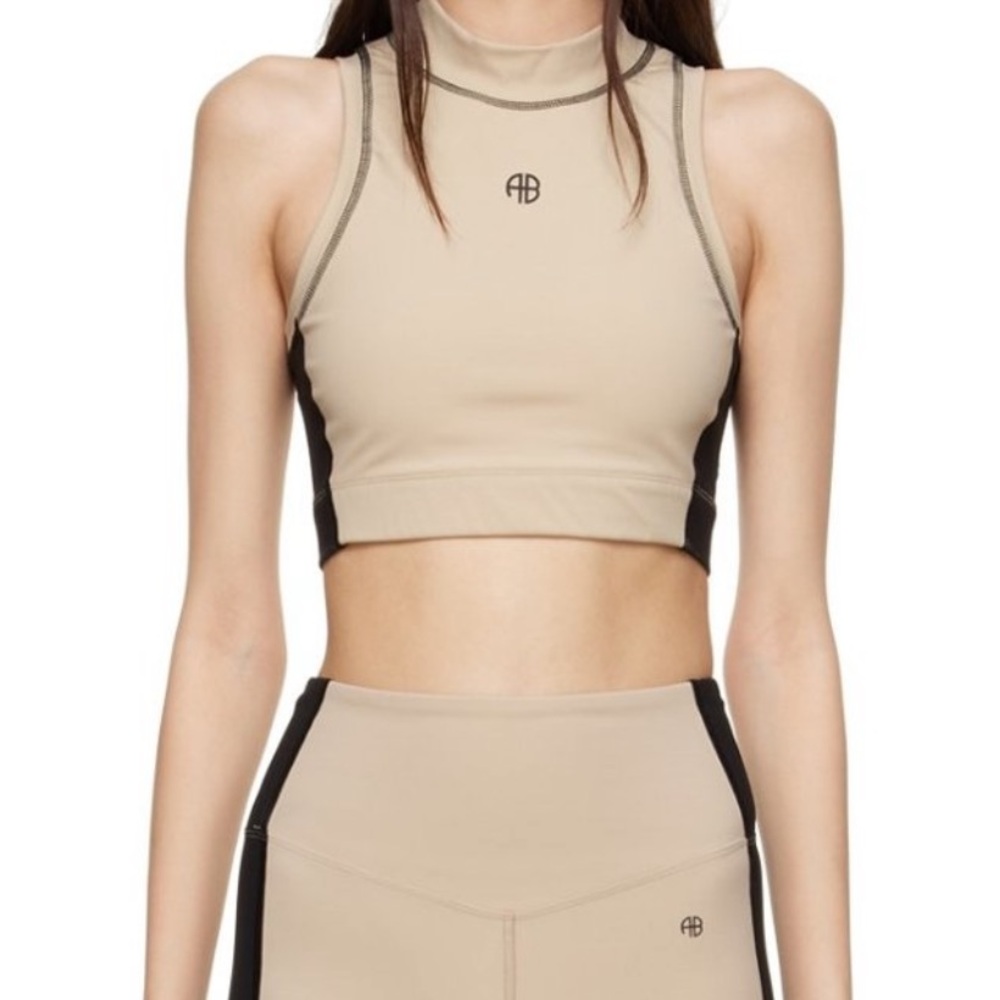 Anine Bing Blake Top in Black / Tan